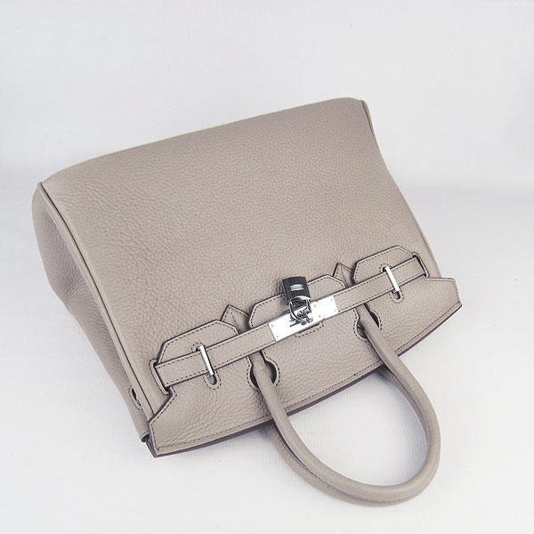 Replica Hermes Birkin 30CM Togo Leather Bag Grey 6088 On Sale